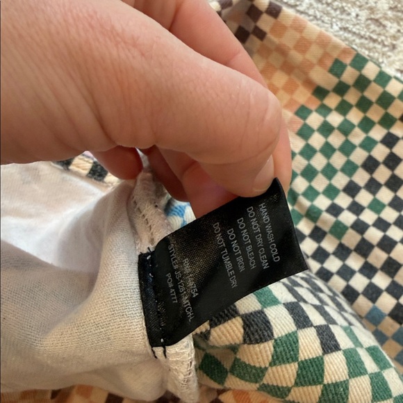 Dressed in Lala Big Feelings Oversized Denim Overalls Rainbow Checkerboard - Picture 7 of 9